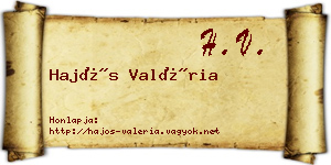 Hajós Valéria névjegykártya