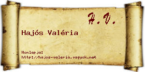 Hajós Valéria névjegykártya